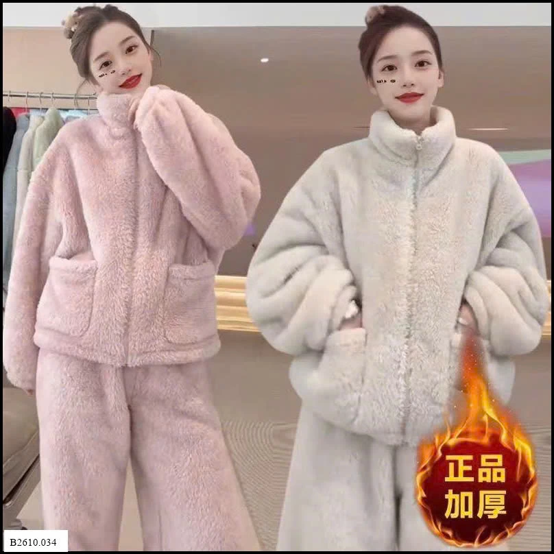 BỘ NỈ NHUNG CỔ ĐỨNG SIU ẤM   Giá sỉ 124k