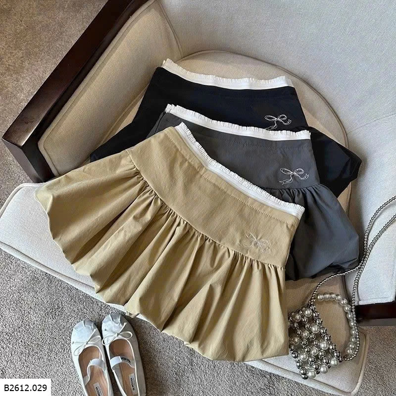 CHÂN VÁY PHỒNG XẾP LY CẠP CAO  Giá sỉ 138k