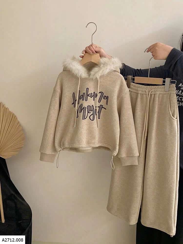 BỘ NỈ CHỮ HODDIE TAOCAT   Giá sỉ 388k