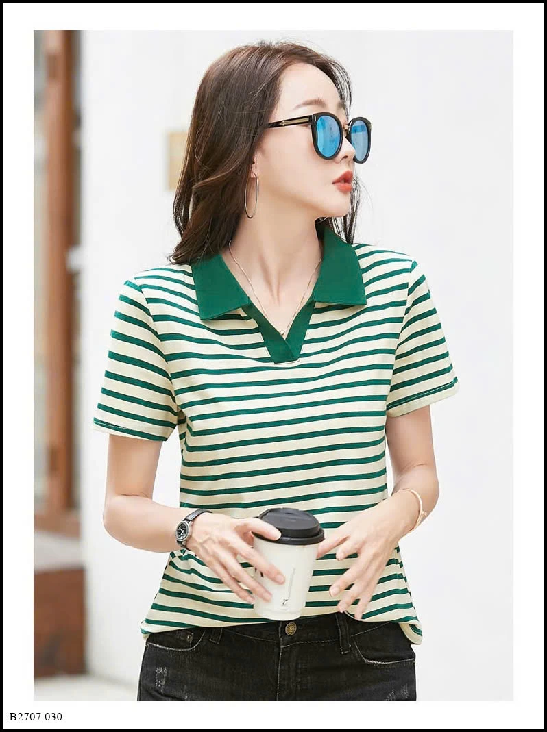 ÁO POLO KẺ CHO NỮ  Giá sỉ 120k