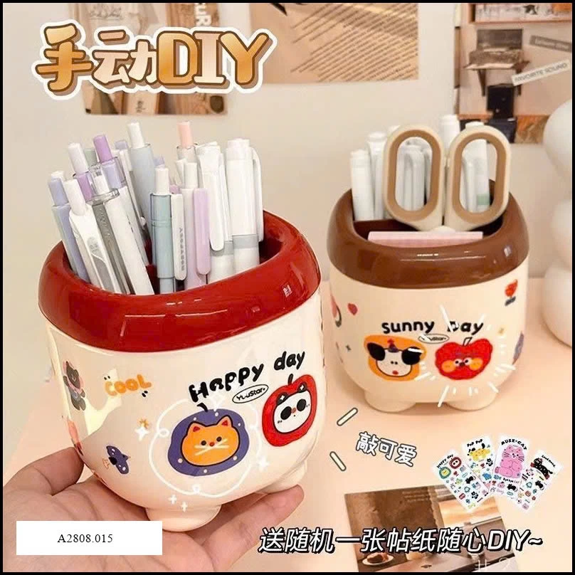 HỘP ĐỰNG BÚT HÌNH CHẬU CÂY ĐÁNG YÊU   Giá sỉ 45ca/ set 2c mix màu