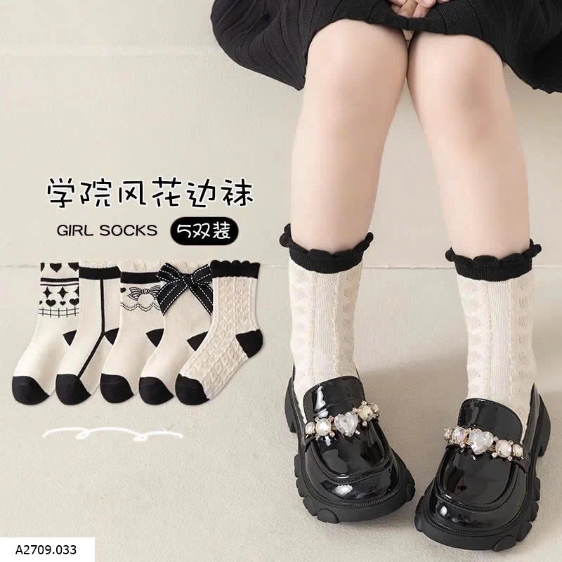 SET 5 ĐÔI TẤT BÉ GÁI   Giá sỉ 49k/set 5 đôi 
