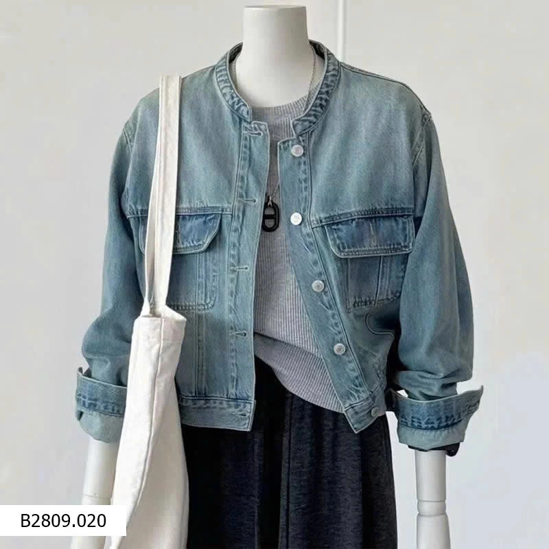 ÁO KHOÁC BÒ CỔ TRÒN DÁNG HÀN   Giá sỉ 185k