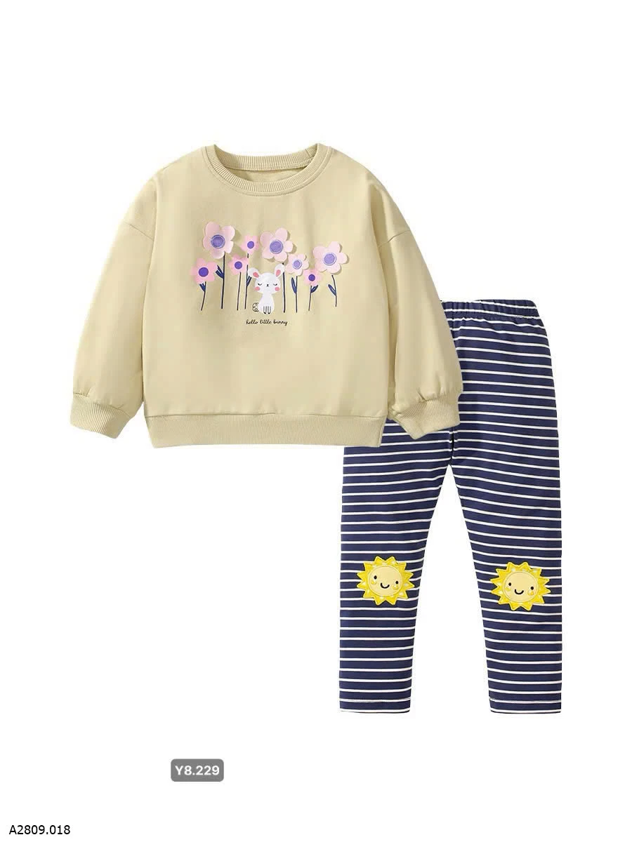 Set Áo nỉ + quần cotton littlemaven   Giá sỉ 95K
