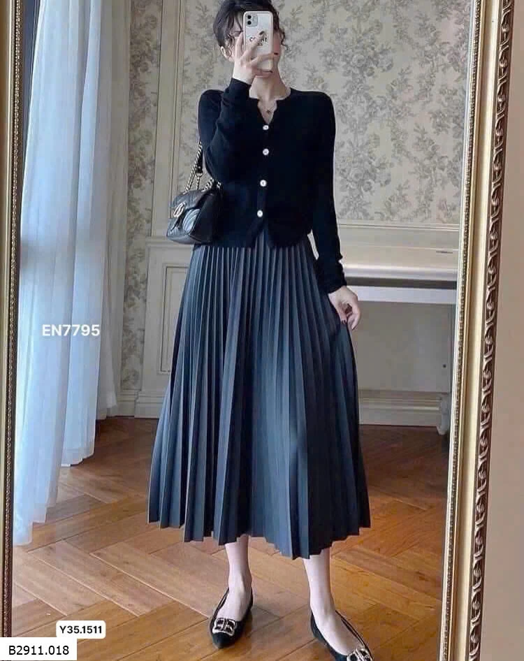 CHÂN VÁY XẾP LY ANNA CAO CẤP  Giá sỉ 155k