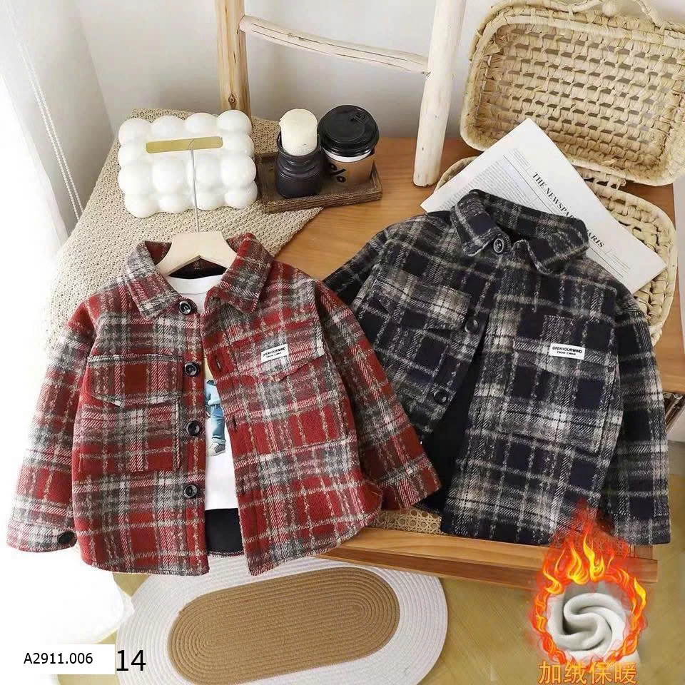 ÁO SƠ MI NỈ DẠ LÓT LÔNG BT Giá sỉ 80-110 110k 120-160 135k