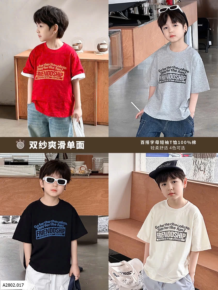 ÁO PHÔNG CHỮ FRIENSHIP AMBB  Sỉ Giá: sz 90-150: 118k 160: 133k