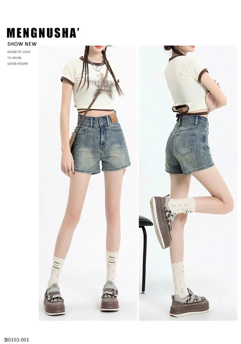 QUẦN SHORT JEAN CẠP CAO ĐÁP DA Sỉ 108k