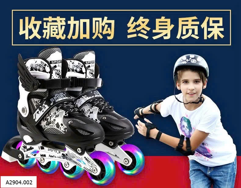 GIÀY TRƯỢT PATIN KÈM ĐÈN FULL BẢO HỘ Sỉ  340k