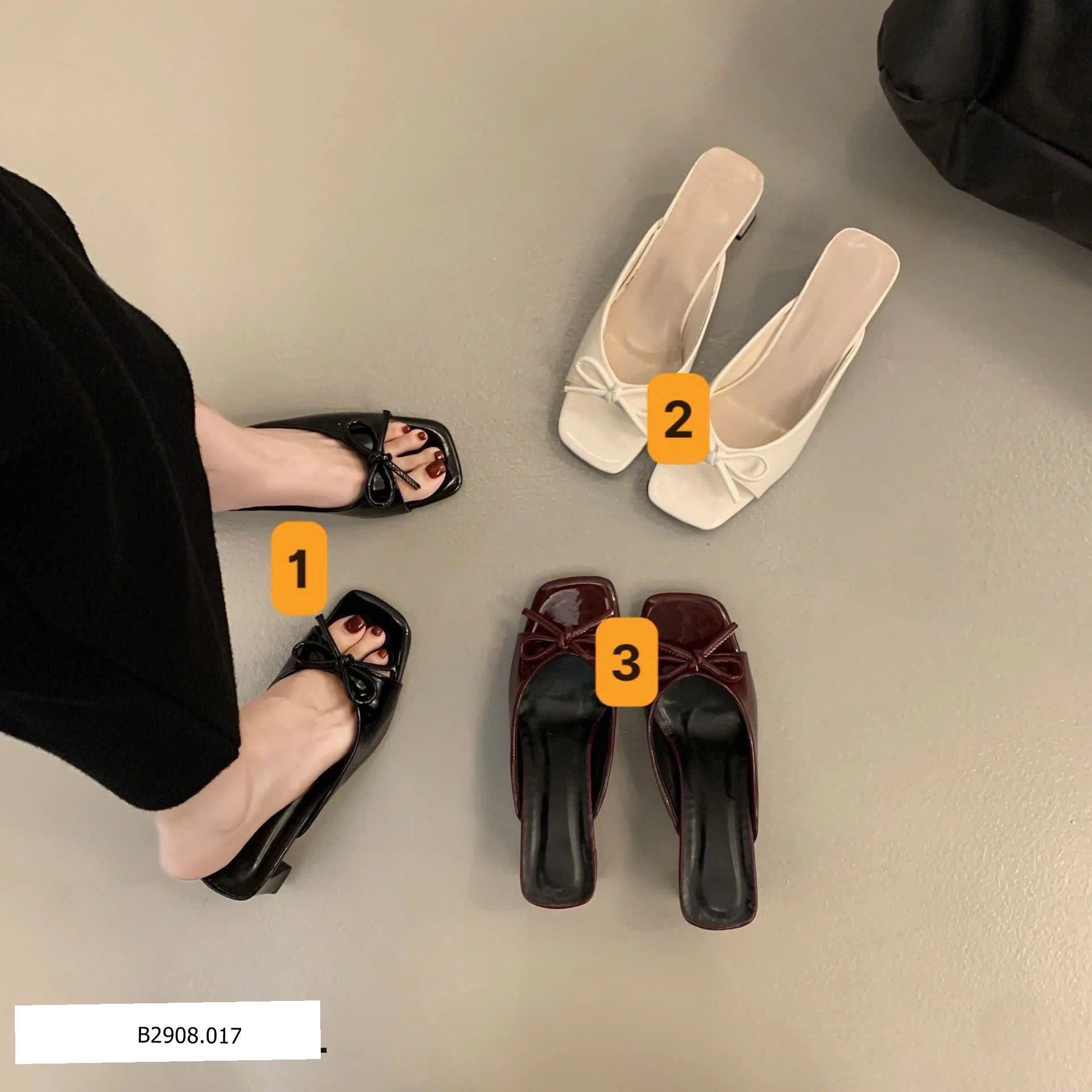 GUỐC MŨI VUÔNG ĐÍNH NƠ Giá sỉ 115k