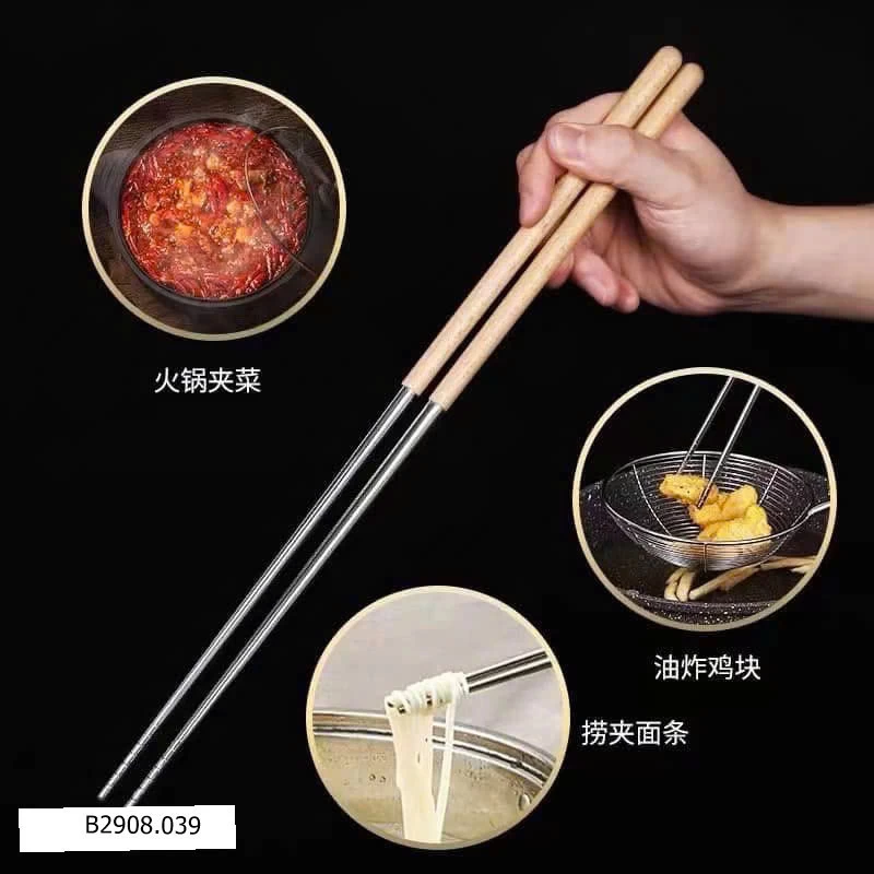 SET 2 ĐÔI ĐŨA NẤU CHỐNG NÓNG CÁN GỖ   Giá sỉ 55k/1 set 2 đôi 