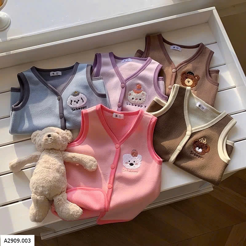ÁO GILE PHỐI MÀU HÌNH THÚ CUTE CHO BÉ   Giá sỉ 88k