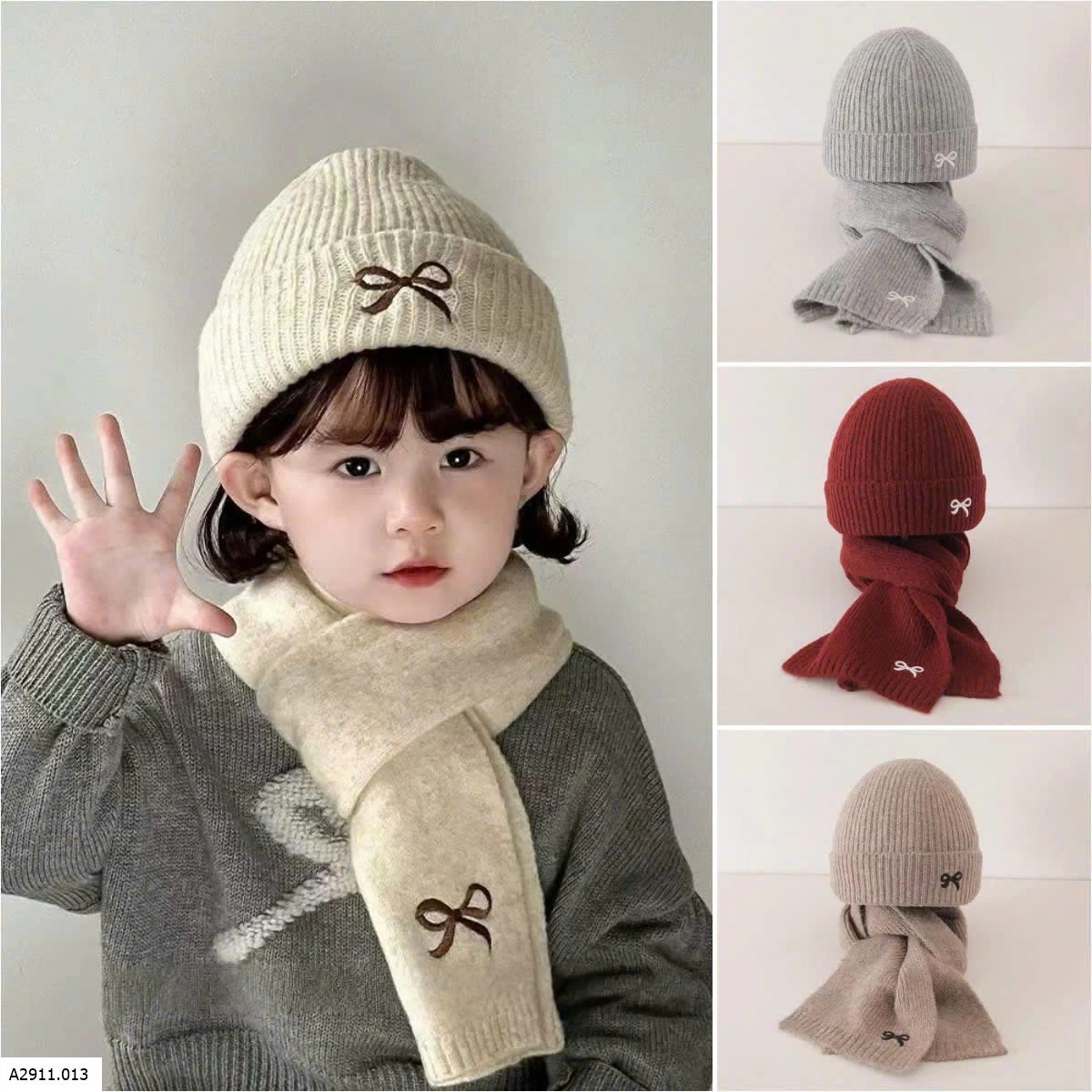 SET MŨ LEN & KHĂN QUÀNG TRẺ EM  Giá sỉ 70k