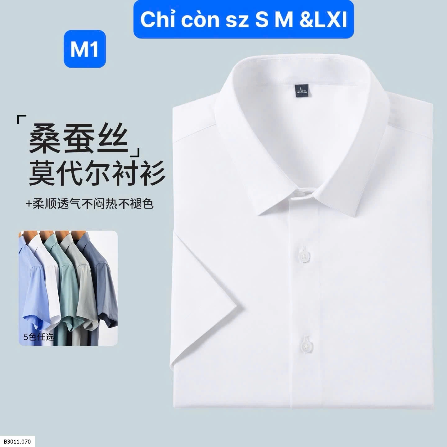 SƠ MI NAM CỘC TAY TƠ TẰM   Giá sỉ 220k