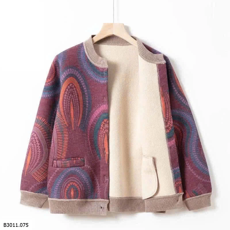 ÁO KHOÁC LÓT LÔNG HOẠ TIẾT TRUNG NIÊN  Giá sỉ 250k