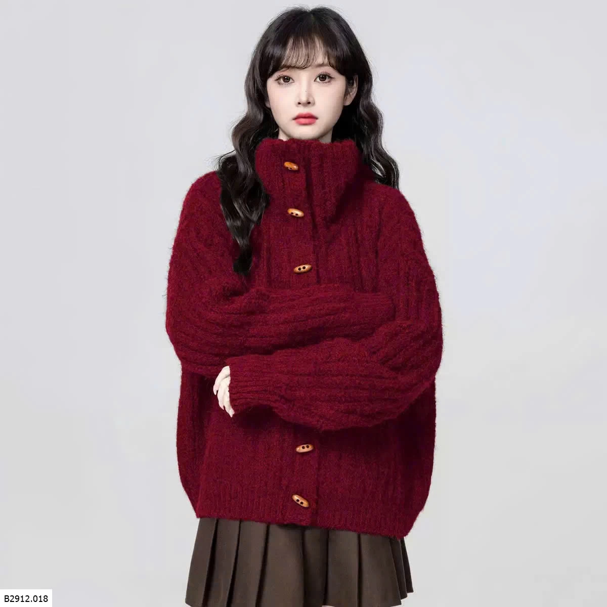 ÁO LEN CỔ CAO KHUY GỖ  Giá sỉ 250k