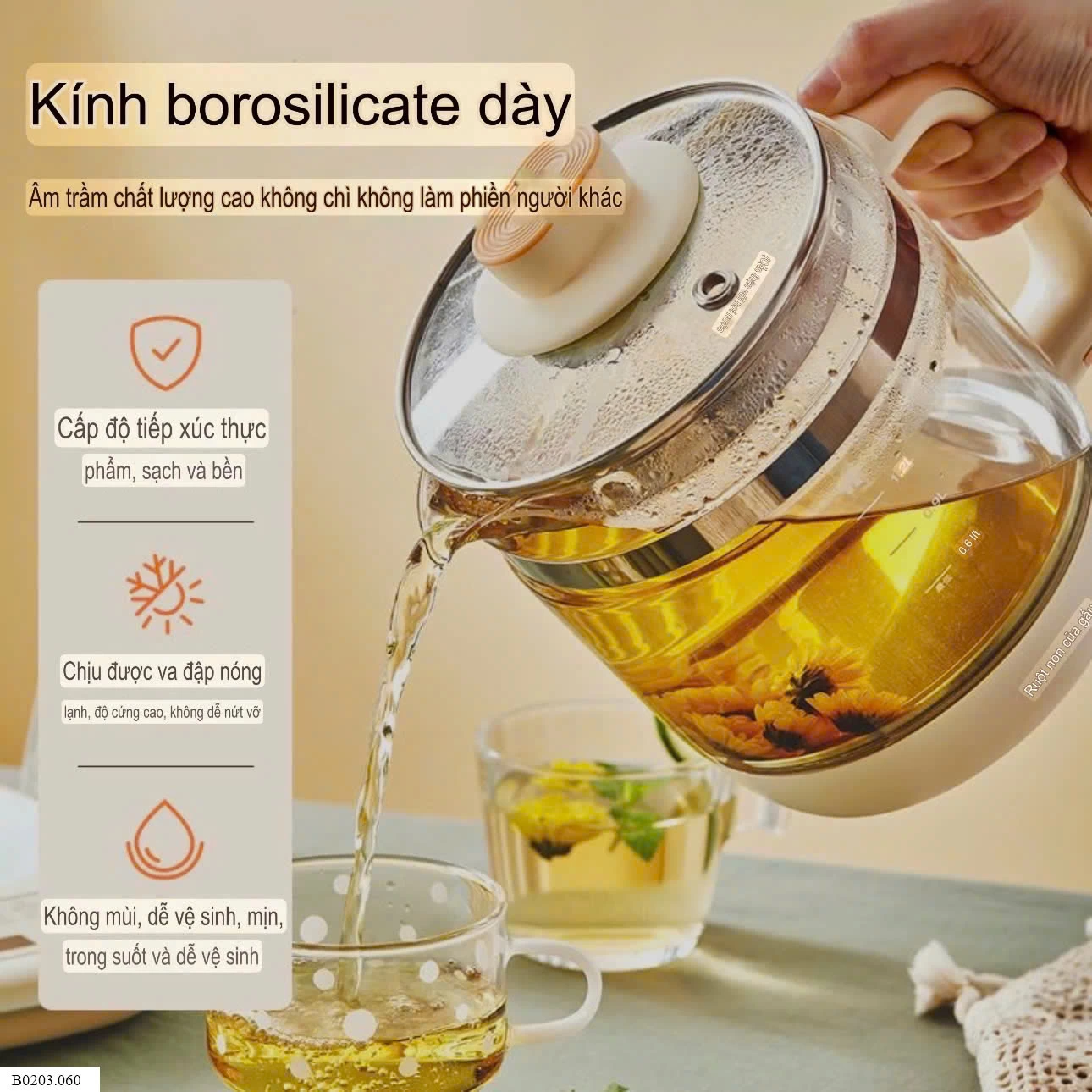 ẤM NƯỚC ĐA NĂNG BEAR KÈM LÕI LỌC TRÀ 1,5 lít Sỉ 380k