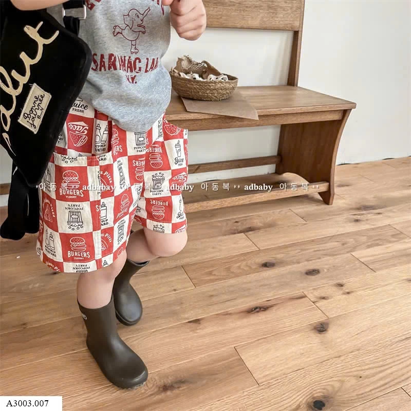 SHORT THÔ FAST FOOD ADBABY   Sỉ 128k