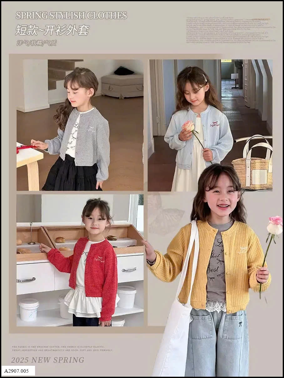 Áo cardigan bé gái ambb   Giá sỉ 115k
