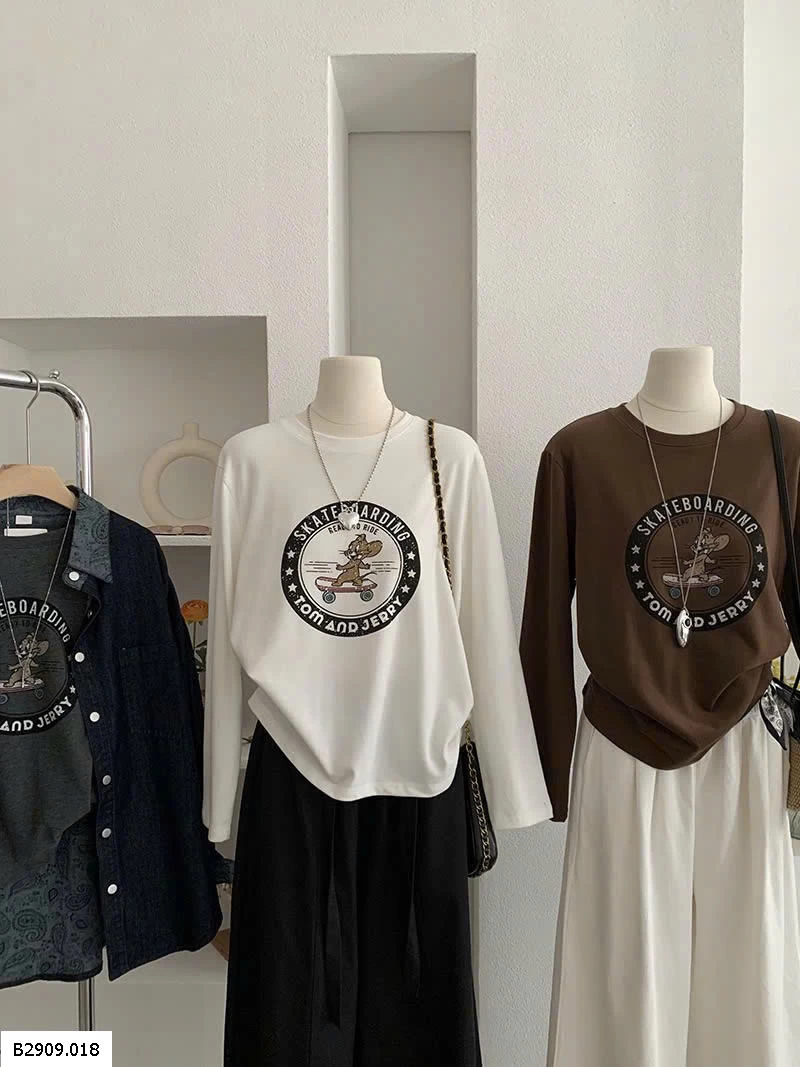 ÁO THUN DÀI TAY JERRY CHO NỮ   Giá sỉ 160k