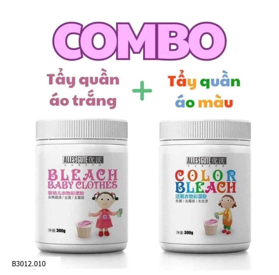 COMBO 2 LỌ BỘT TẨY QUẦN ÁO  Giá sỉ 90k/1 set 2 lọ mix 1 tẩy trắng- 1 tẩy màu