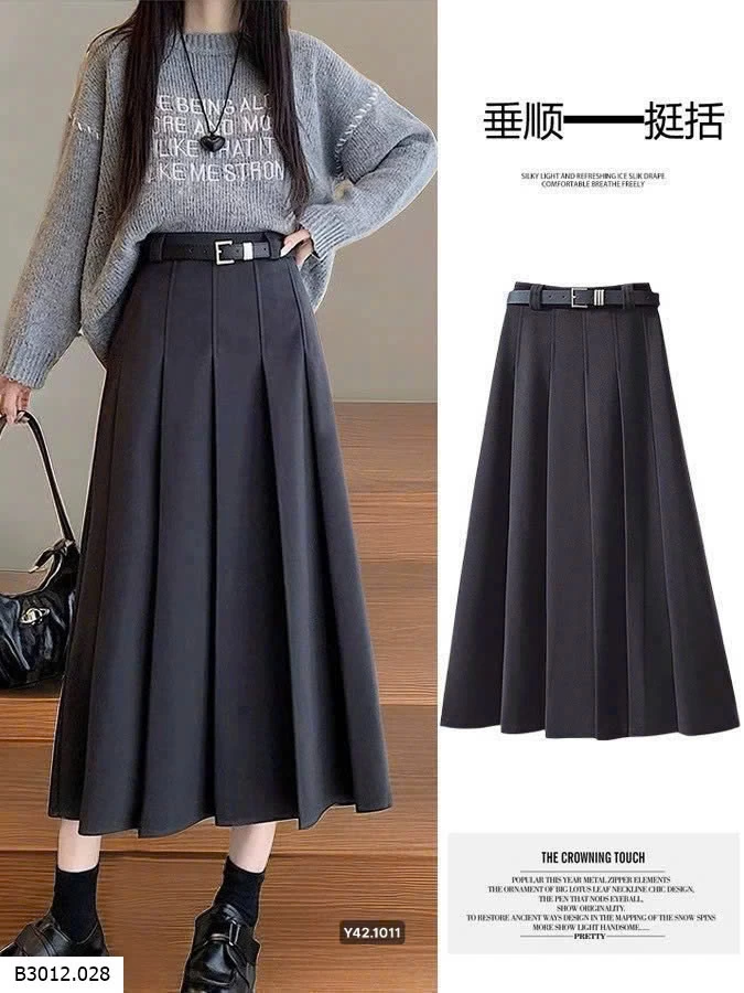 Chân váy xếp ly len dày dặn  Giá sỉ 190ka