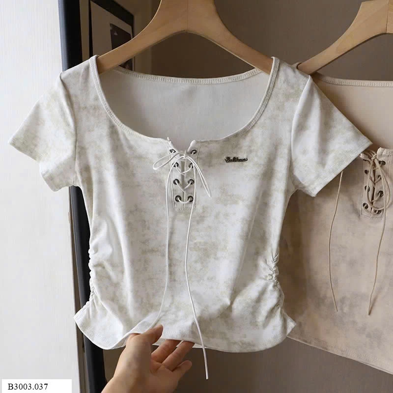 ÁO THUN ĐAN DÂY NHÚN EO NỮ    Sỉ 112k