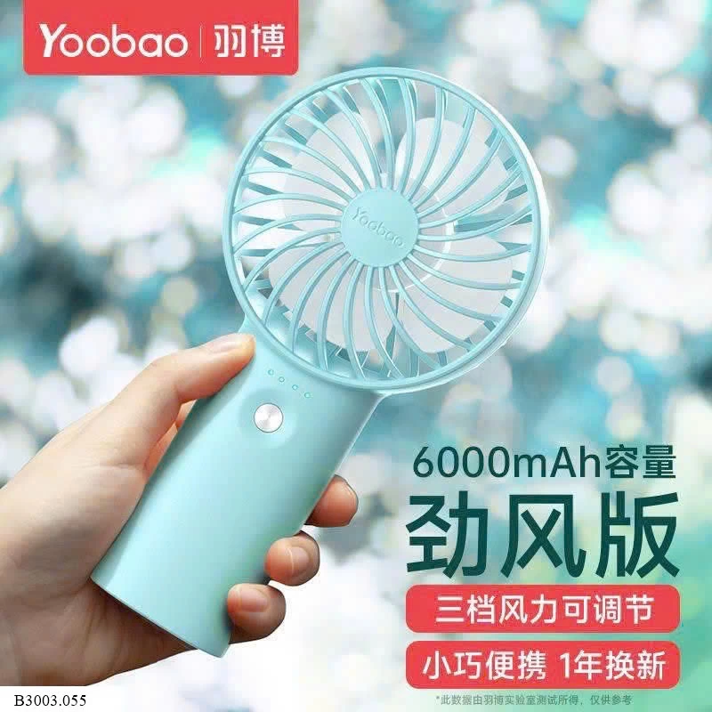 QUẠT TÍCH ĐIỆN CẦM TAY YOOBAO    Sỉ 150k