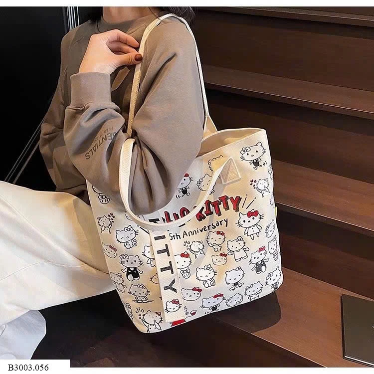TÚI VẢI CANVAS HELLO KITTY   Sỉ 55k