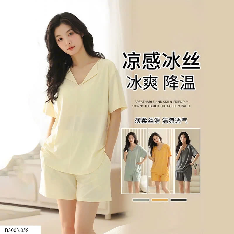 BỘ MẶC NHÀ TRƠN MÀU KÈM BRA   Sỉ 200k