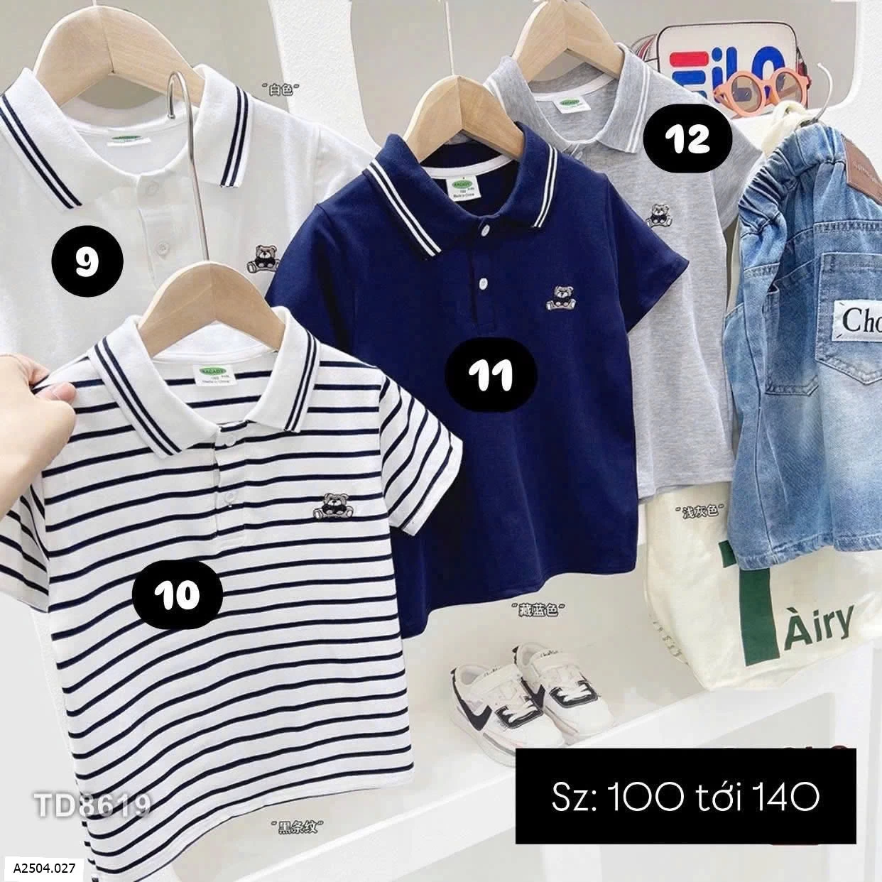 ÁO POLO #KACADY BÉ TRAI sỉ 94k/1c