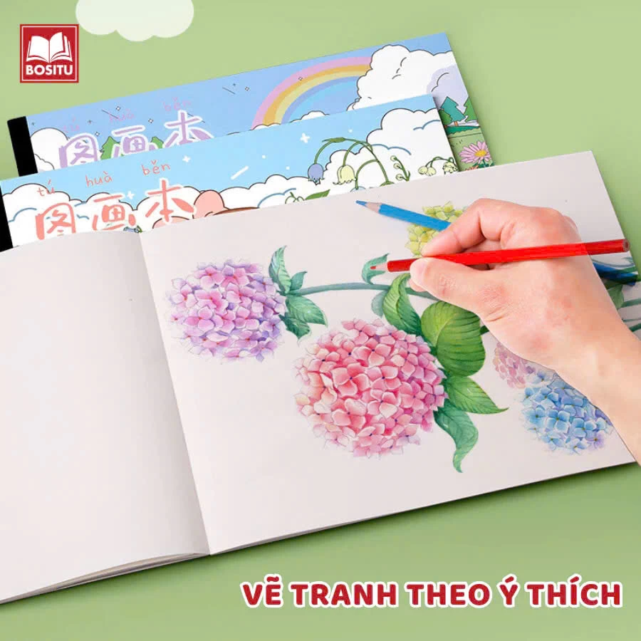 COMBO 4 QUYỂN VỞ VẼ A4 Sỉ 59k/ 1 sét 4 quyển ( mỗi quyển 20 trang)