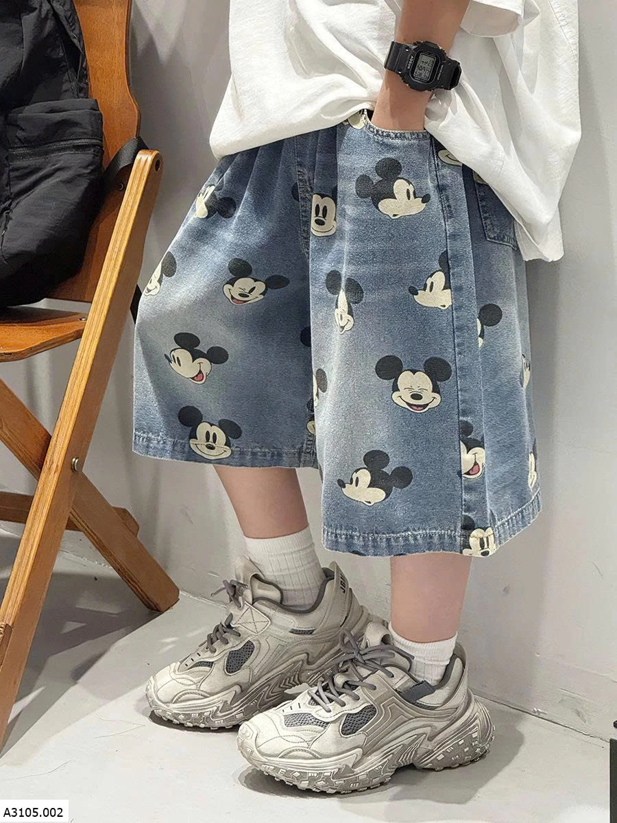  QUẦN SHORT JEAN LỬNG MICKEY   Sỉ 173k