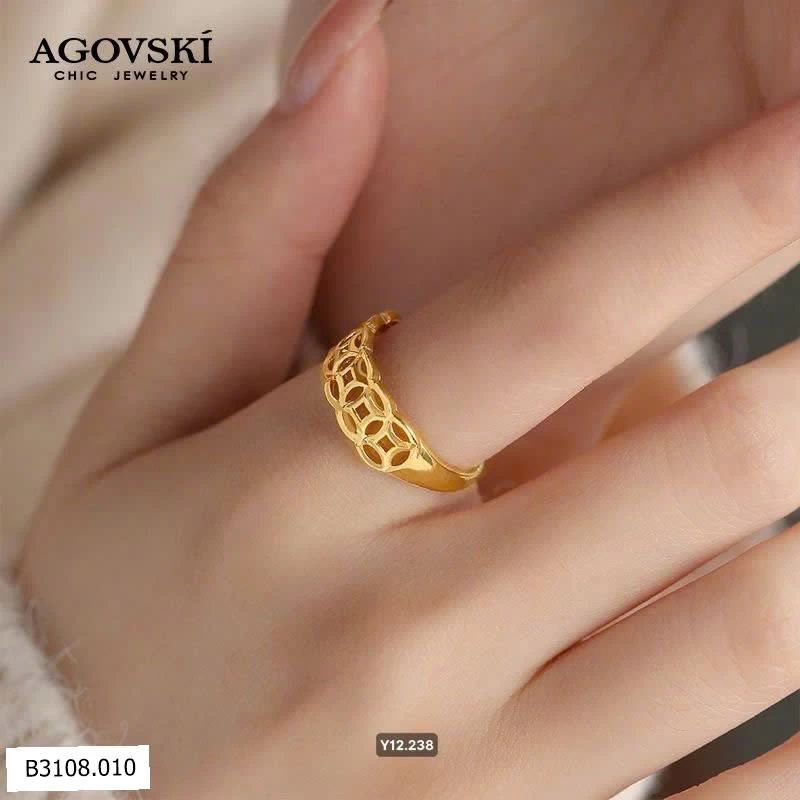 NHẪN KIM TIỀN CHÍNH HÃNG AGOVSKI    Giá sỉ 95k/1 chiếc 