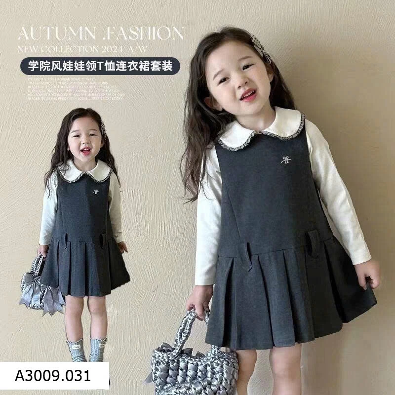 VÁY BÉ GÁI PHONG CÁCH VƯỜN TRƯỜNG   Giá sỉ 175k