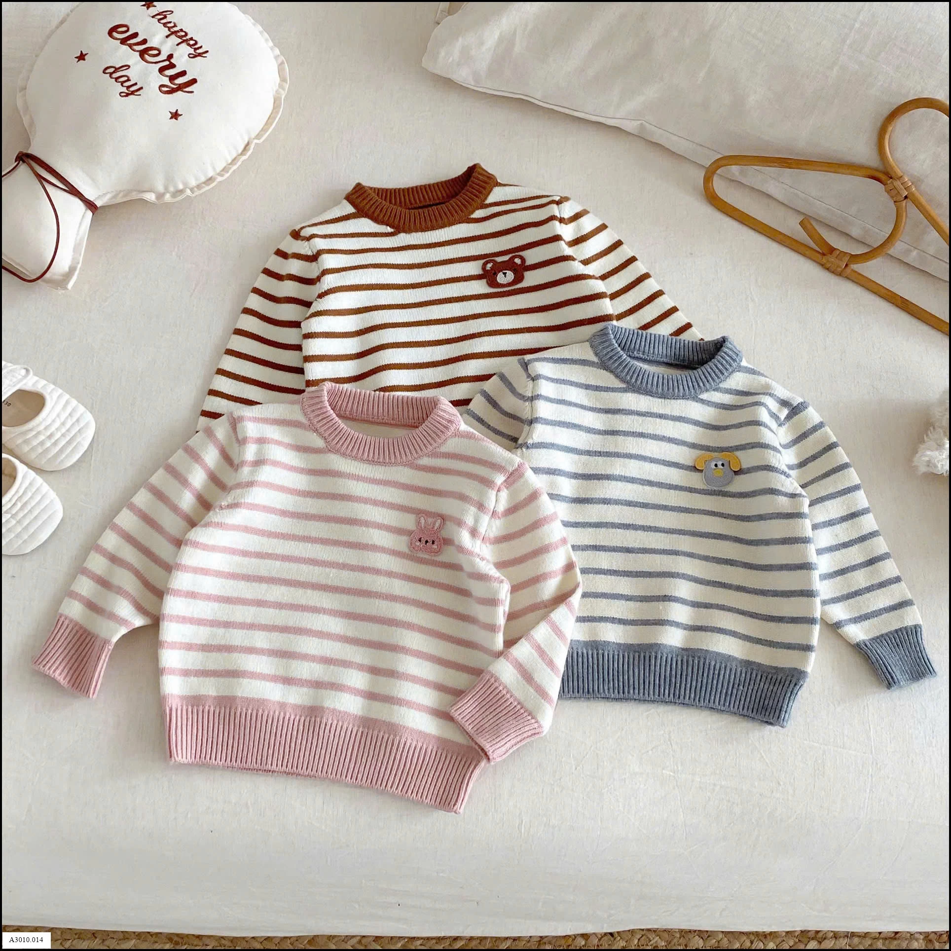 ÁO LEN KẺ CHO BÉ   Giá sỉ 125k