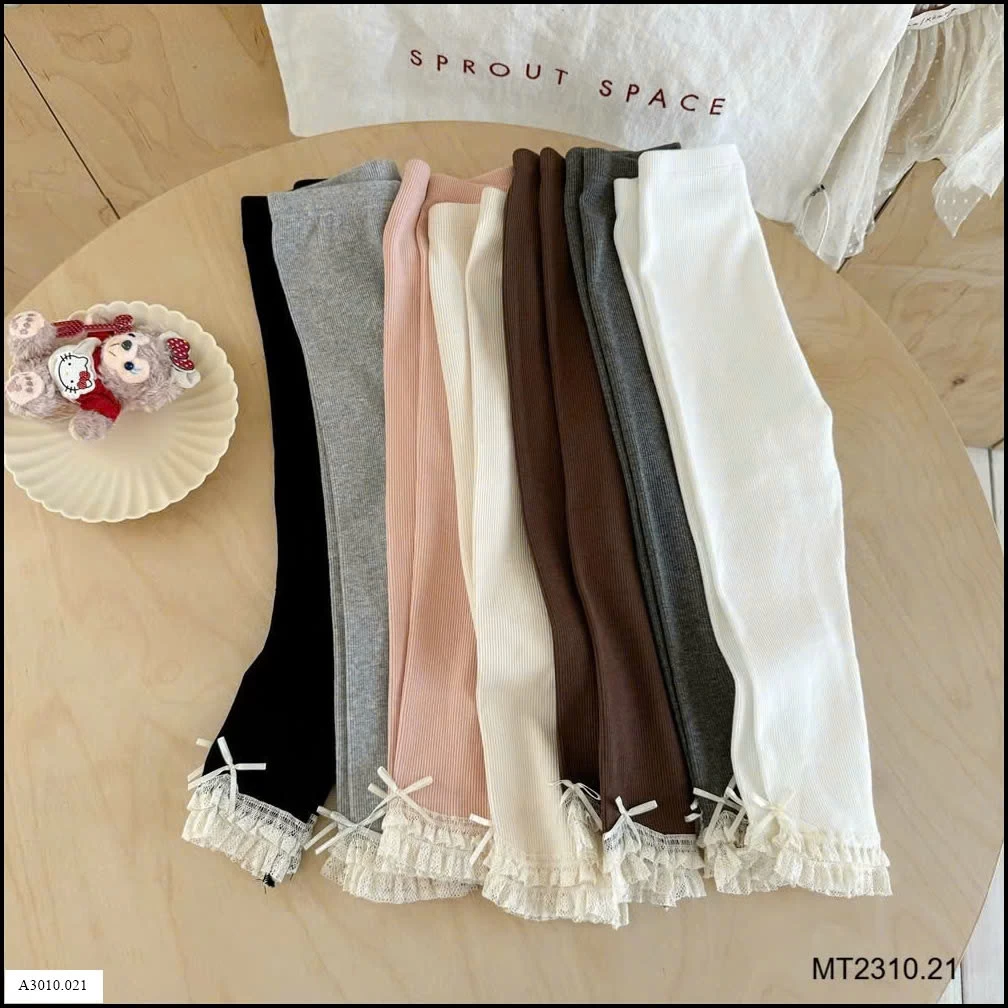 Quần leging gấu ren bé gái   Giá sỉ 72k/chiếc