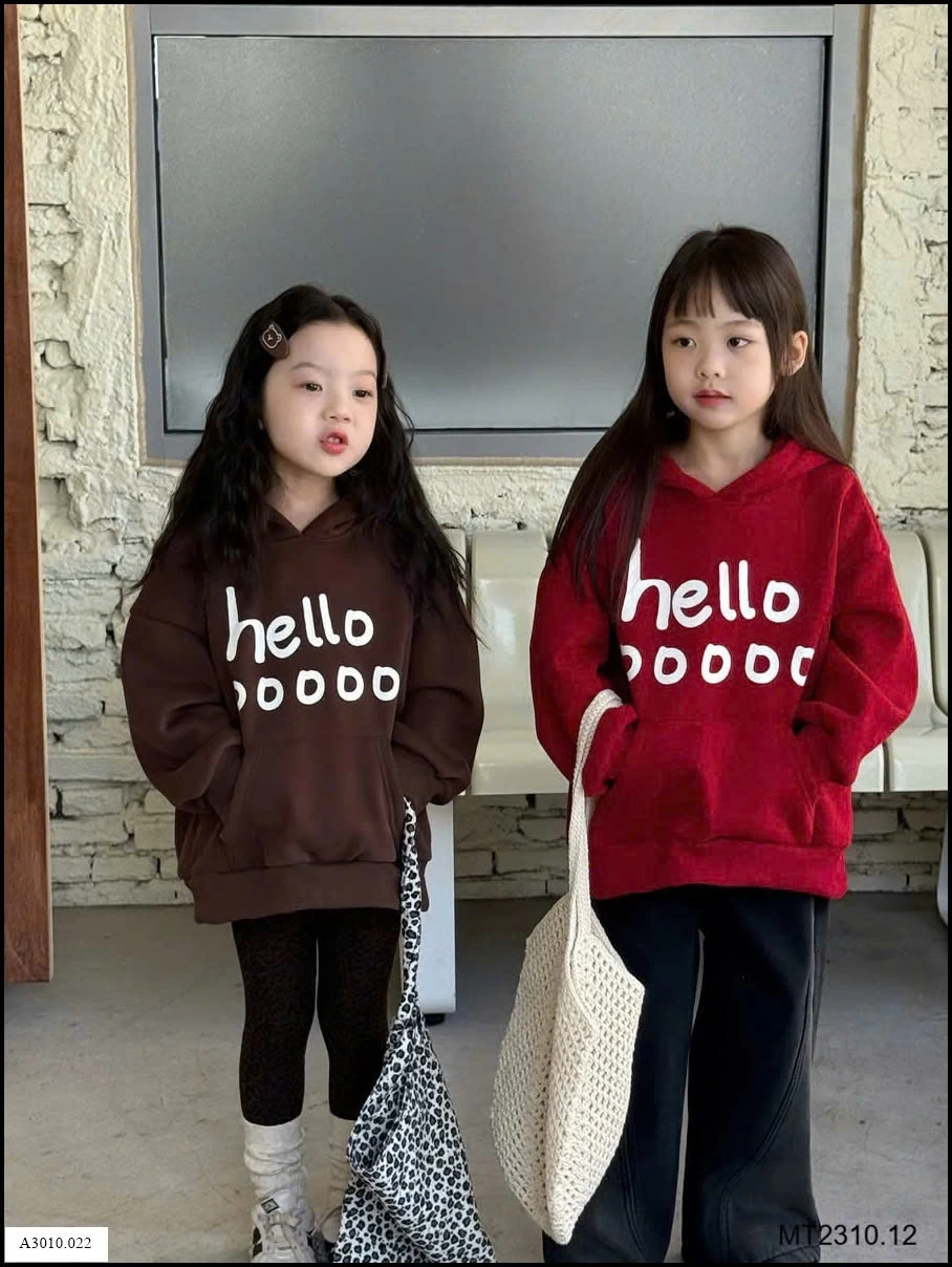 Áo nỉ hoodie Hello  Giá sỉ 190k