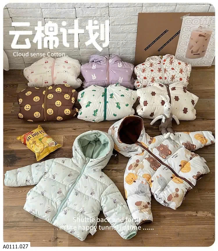  ÁO KHOÁC TRẺ EM 2 MẶT   Giá sỉ 155k