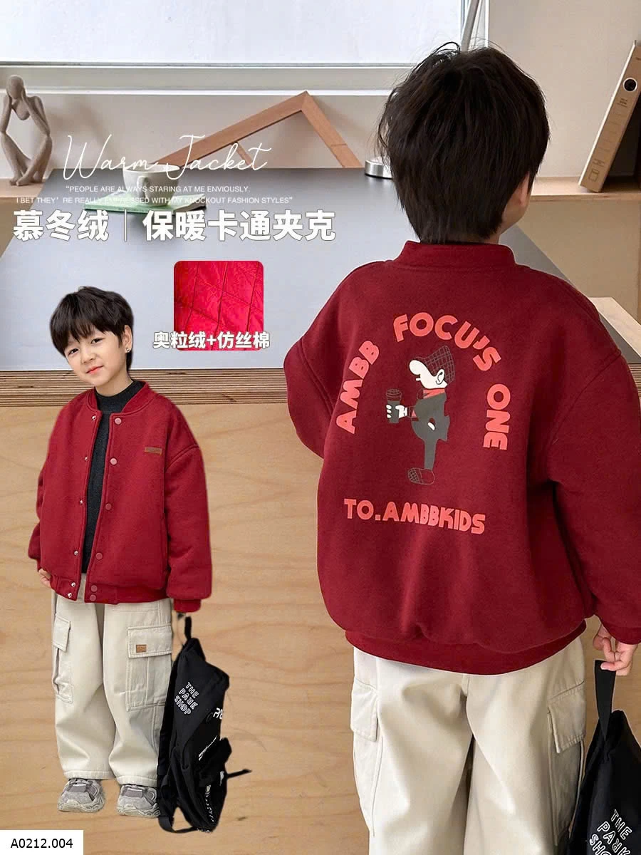 ÁO KHOÁC NỈ AMBB KIDS CHẦN BÔNG Giá sỉ Sz 90-150 : #250k Sz 160-170 : #300k