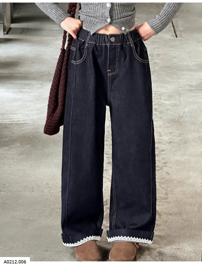 QUẦN JEAN ỐNG ĐỨNG VIỀN REN  Giá sỉ 200k