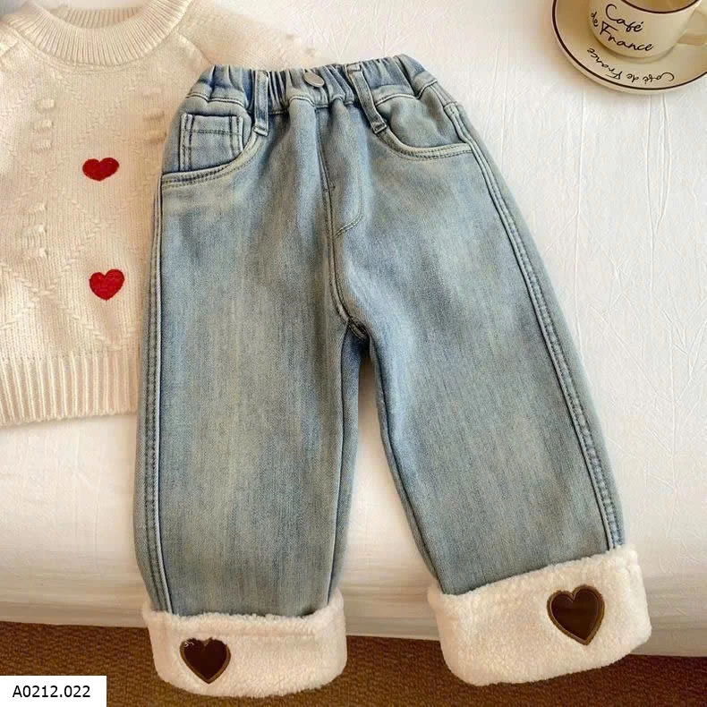 QUẦN JEAN BÉ GÁI LÓT LÔNG Giá sỉ 178k
