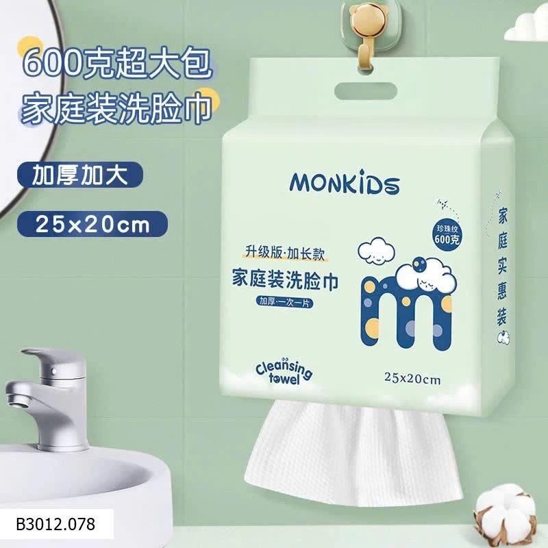 KHĂN GIẤY RỬA MẶT 1 LẦN ĐA NĂNG  MONKIDS  Giá sỉ 95k/bịch