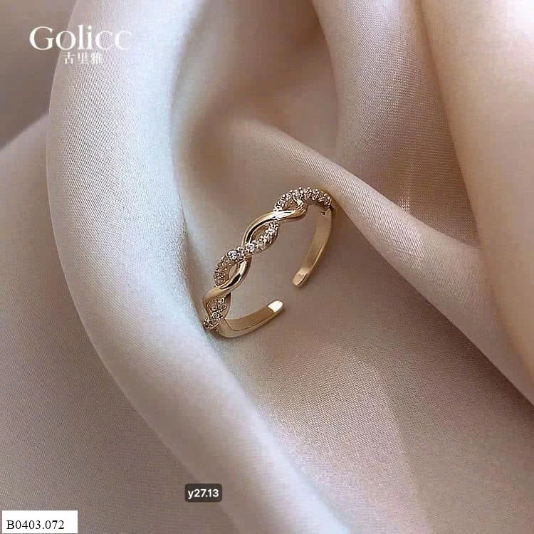 Nhẫn hở zircon xoắn Guliya nữ   Sỉ 75k