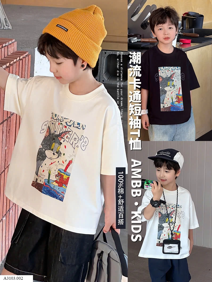 ÁO PHÔNG AMBB BÉ TRAI  Giá sỉ như sau: sz 90-150: 96k  sz 160: 105k