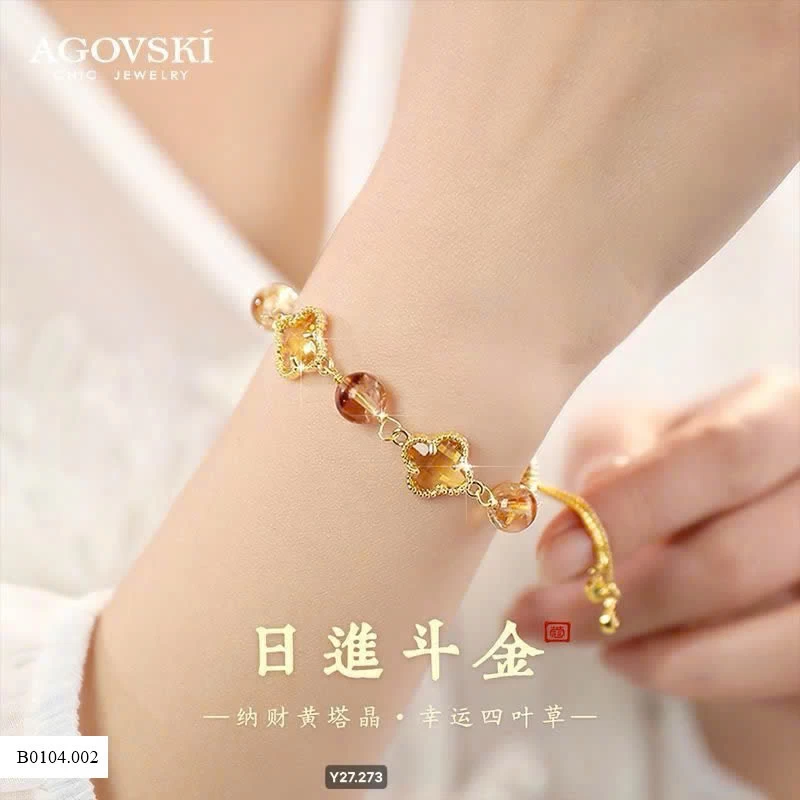 Vòng charm cỏ 4 lá may mắn  Sỉ 190k