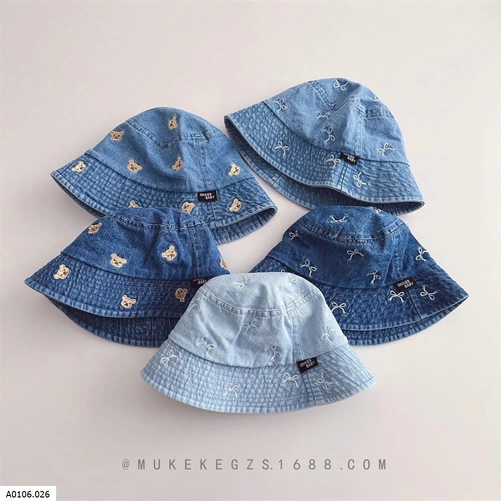 BUCKET DENIM THÊU  Sỉ 97k