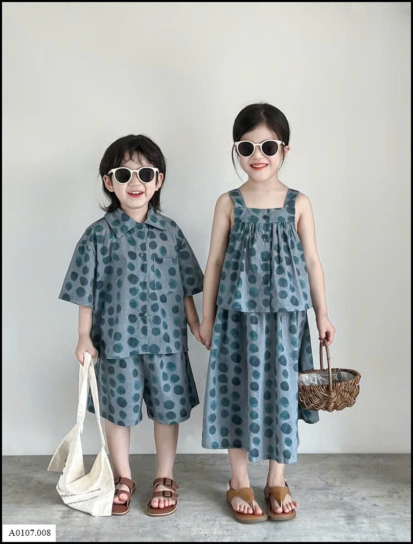 SET BỘ ĐÔI CHẤM BI CỘC TAY CHO BÉ  Sỉ giá  giá bộ = váy: 193k 