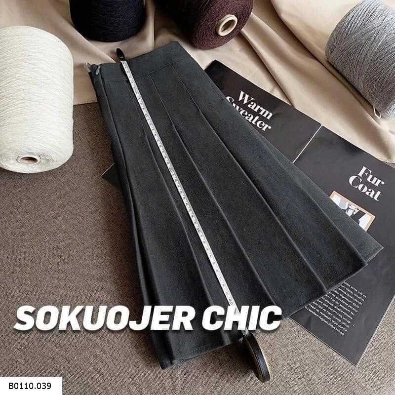 CHÂN VÁY XẾP LY TONE TÂY hãng SOKUOJER CHIC   Giá sỉ 138k