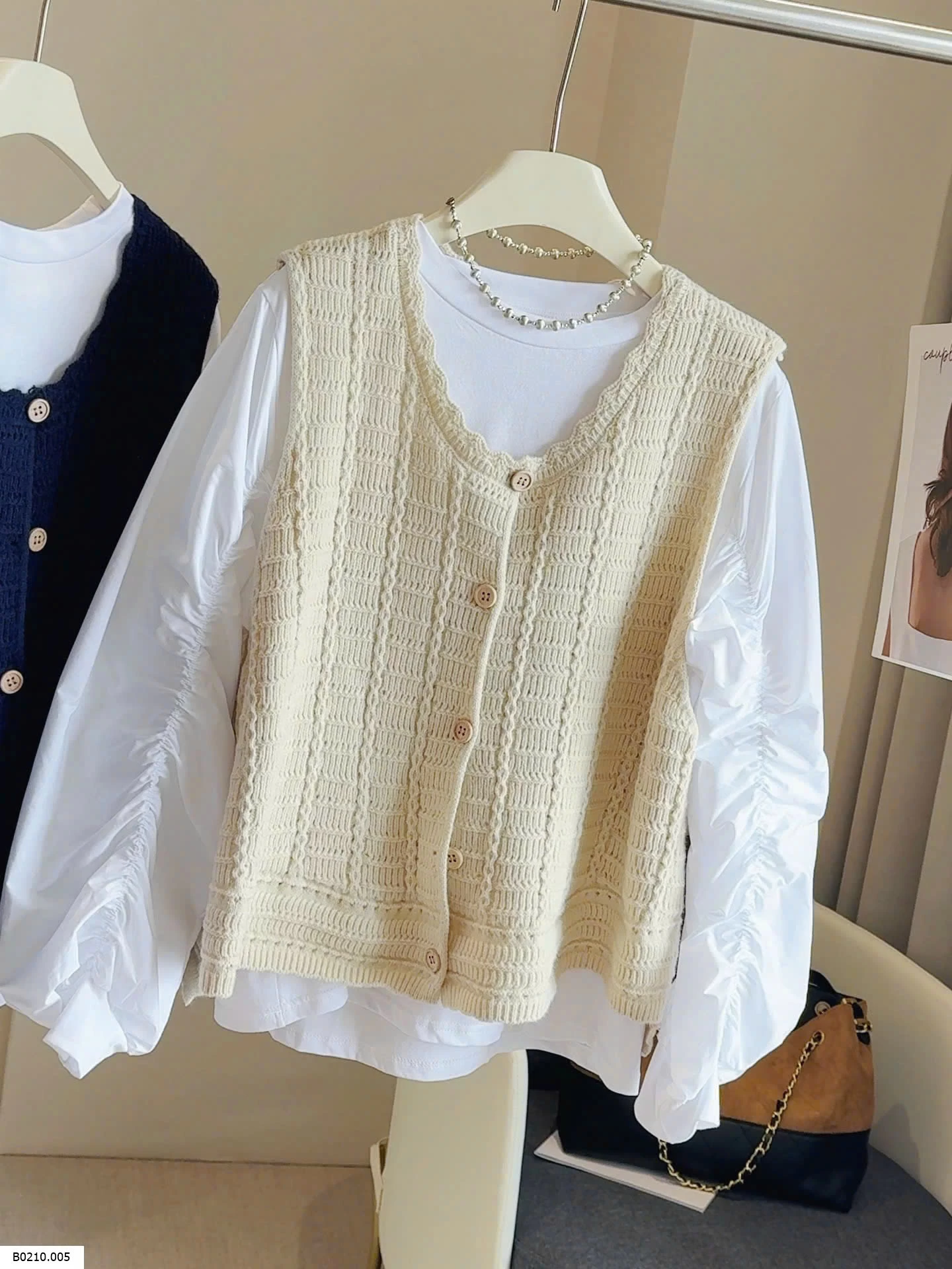 SET ÁO TRẮNG MIX GILE ANNA  Giá sỉ 211k